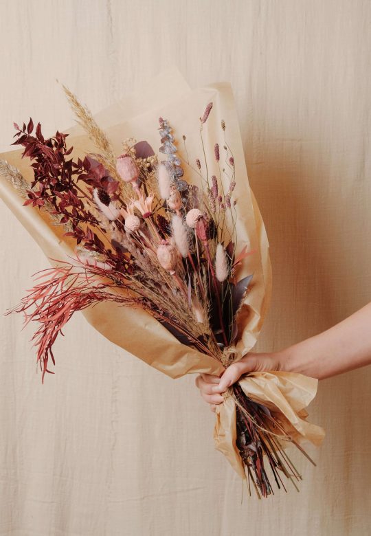Trockenblumen Bund - BURGUNDI